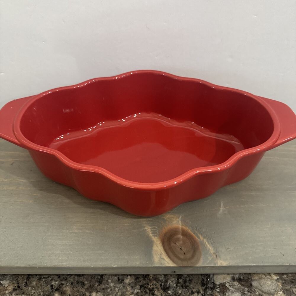 Chantal Red Talavera 2 Quart 93-TVC19-6 Bake Freeze Serve Stoneware 11” 2007
